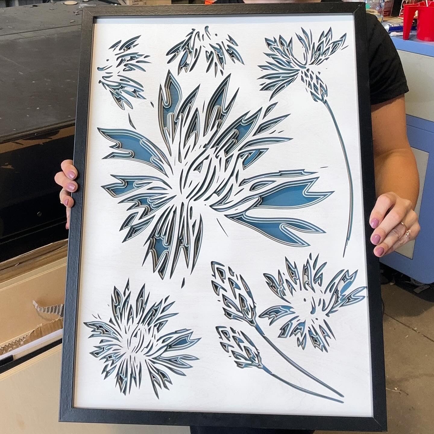 3D Layered Cornflowers