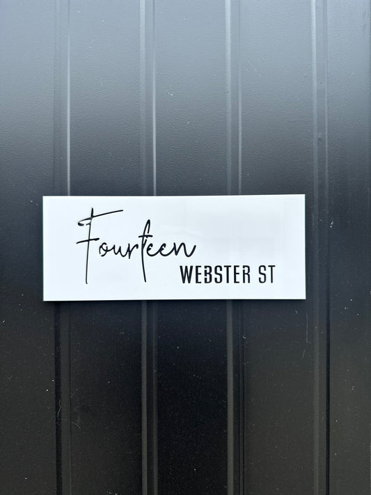 Rectangle Acrylic Address Sign