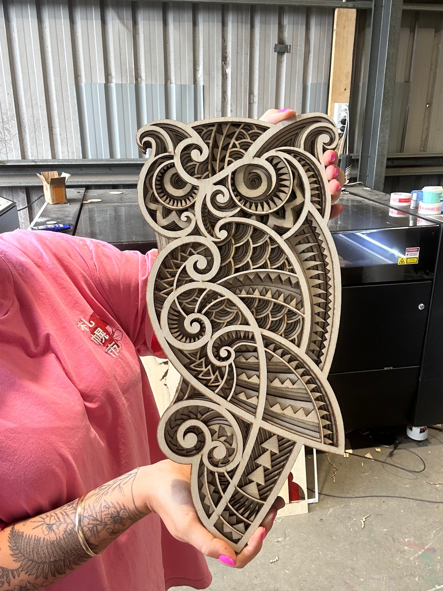 3D Layered Wooden Owl