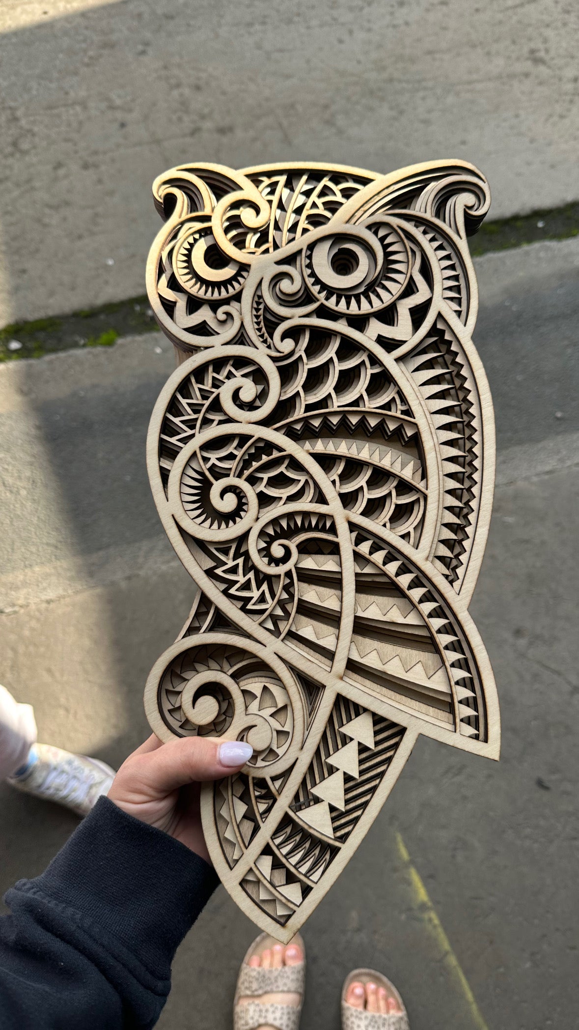 3D Layered Wooden Owl