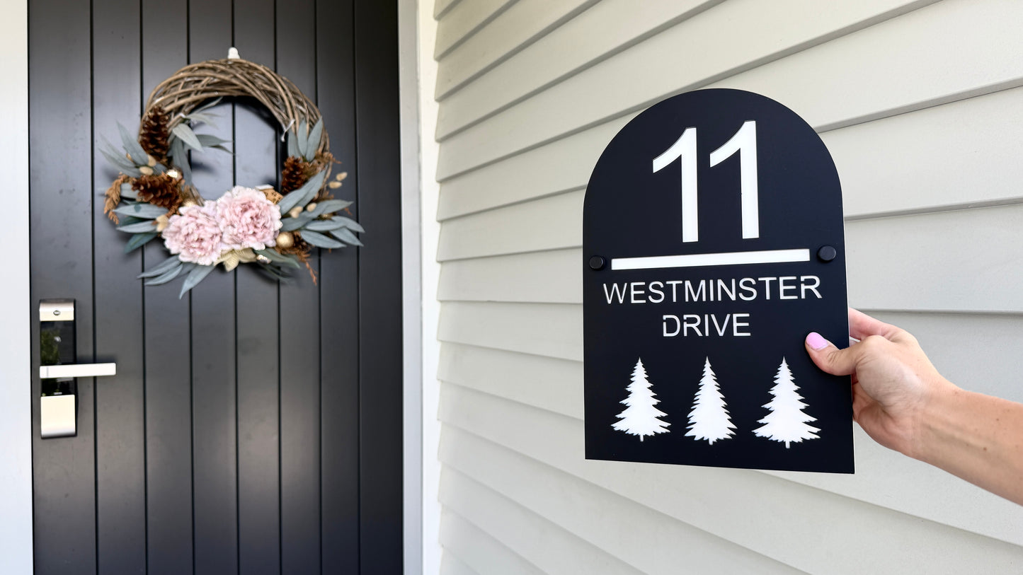 Premium Arch Acrylic Address Sign