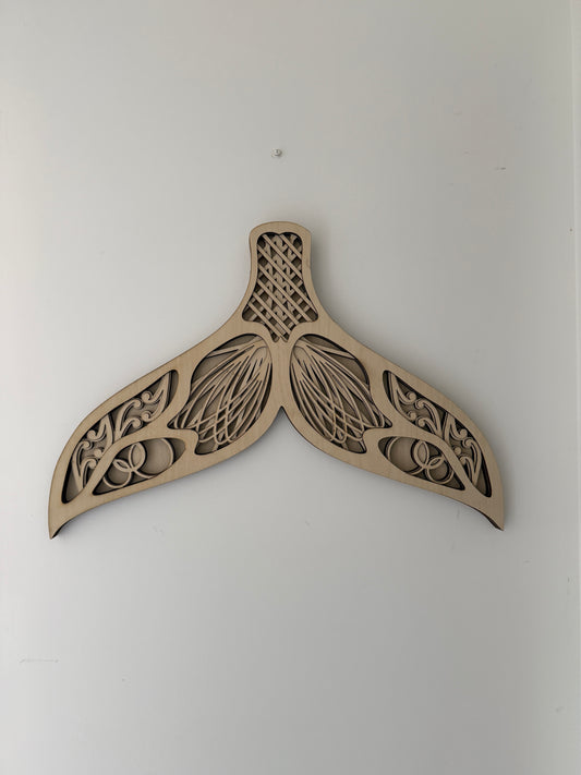 3D Wooden Whale Tail
