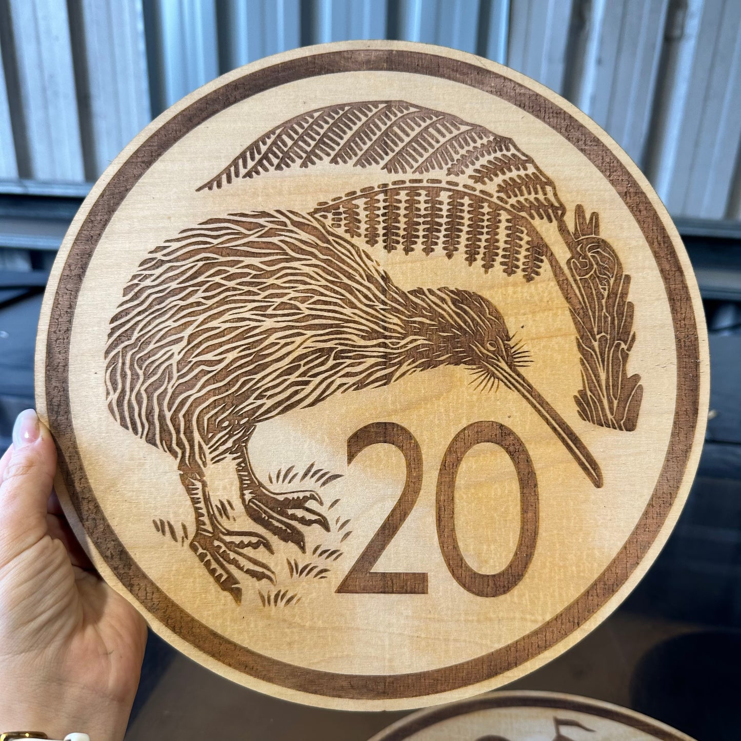 Etched Wooden 20c Coin - Plazmart NZ