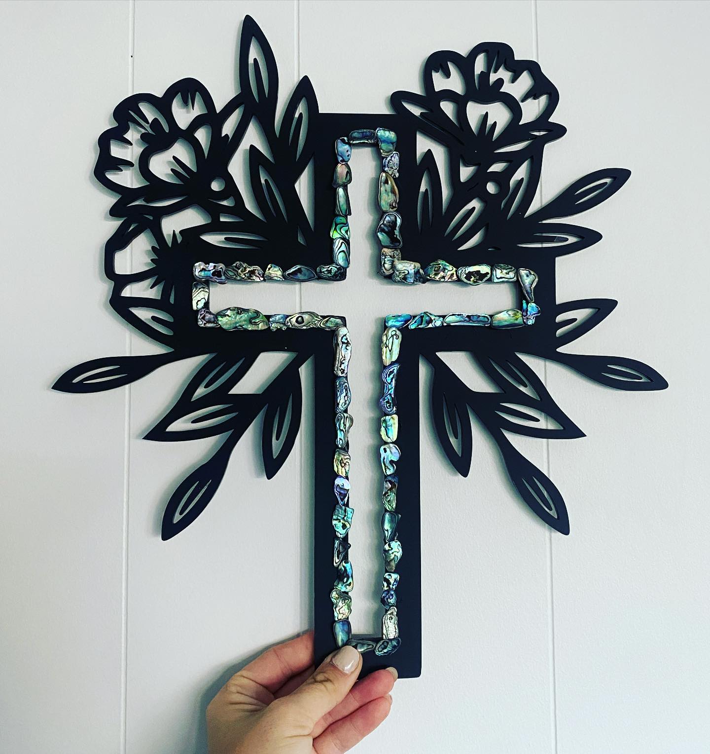 Paua Floral Cross