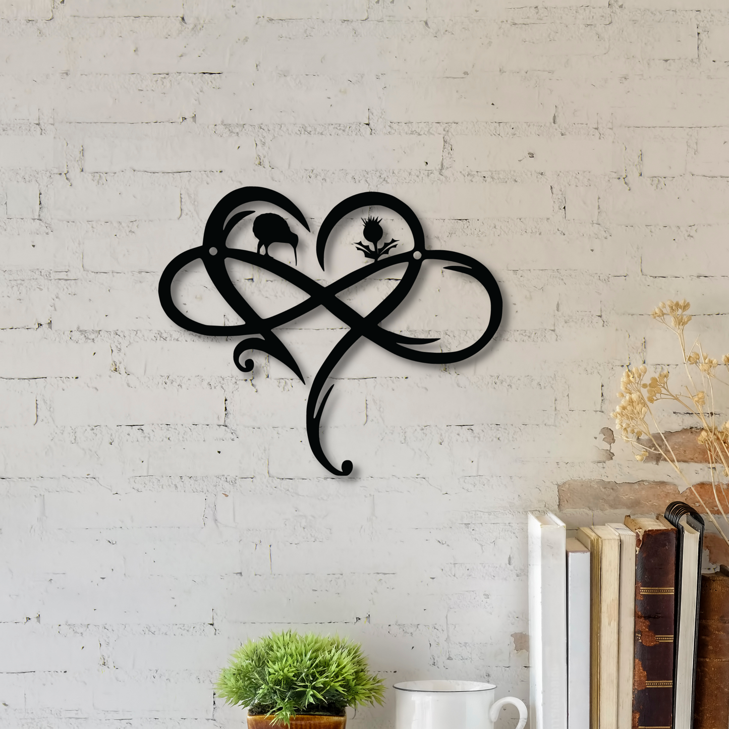 Acrylic Kiwi Scottish Infinity Heart
