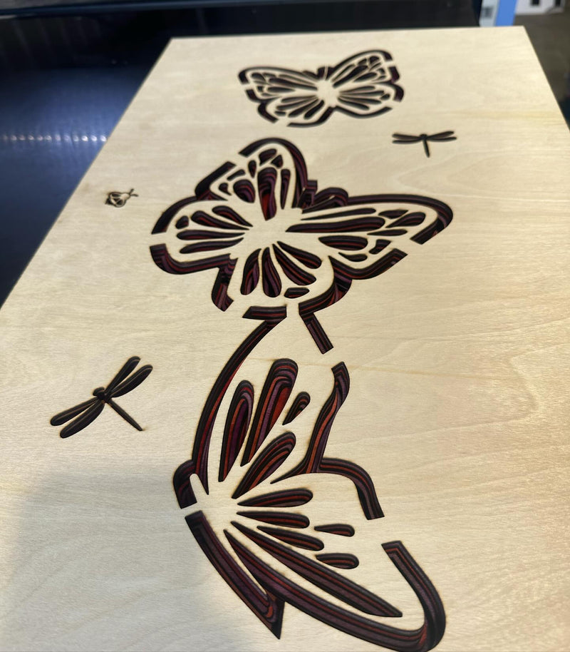 3D Wooden Butterfly Panel