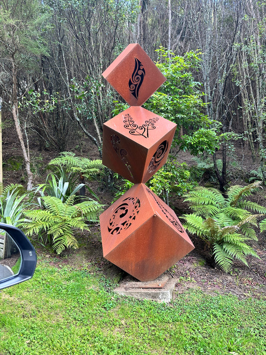 Corten Cube Stacker Sculpture