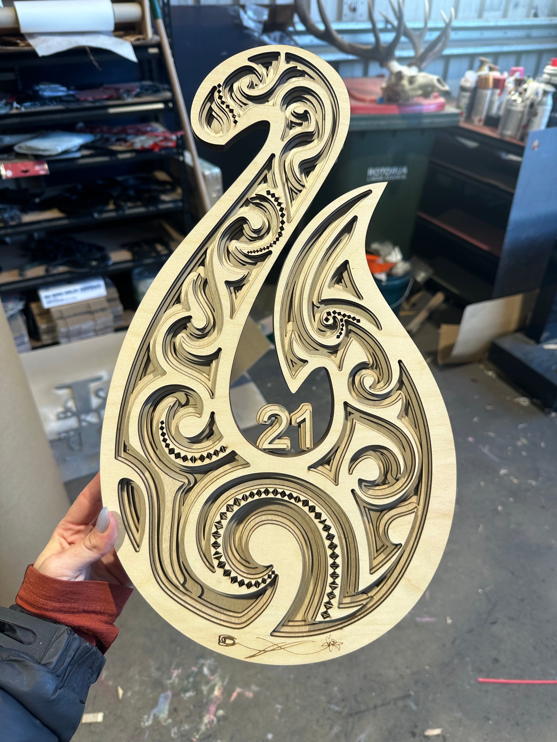 21st Version 3D Multi Layered Koru Fish Hook – Plazmart NZ