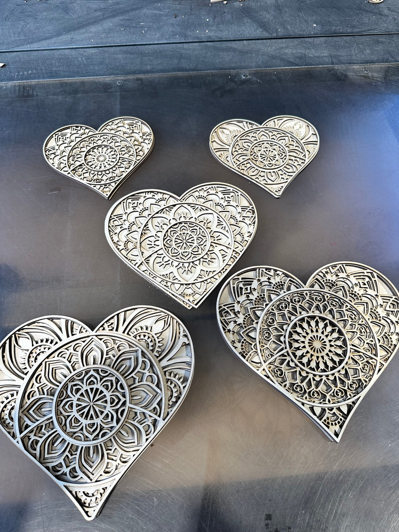 Mandala Hearts (Set of 5)