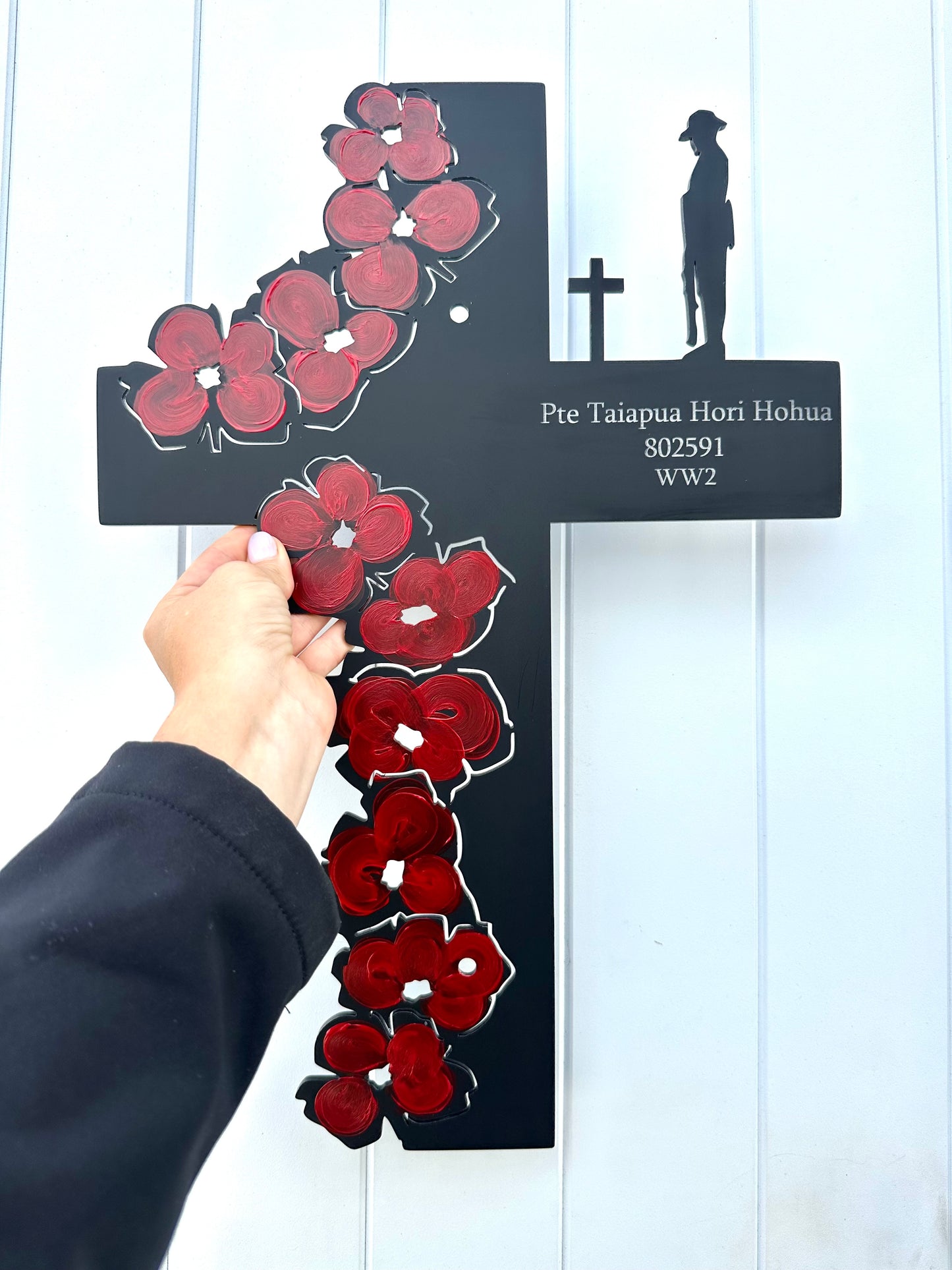 Crimson Poppies Anzac Cross