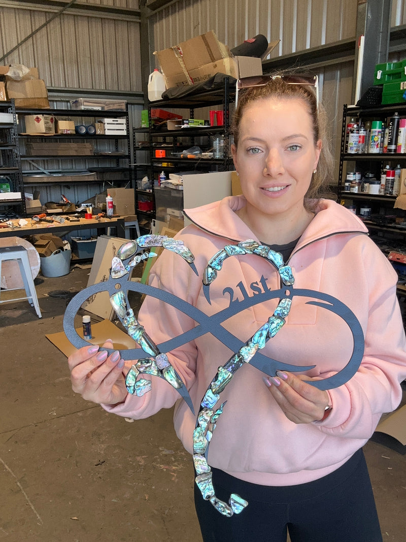 21st Paua Infinity Heart (48cm)