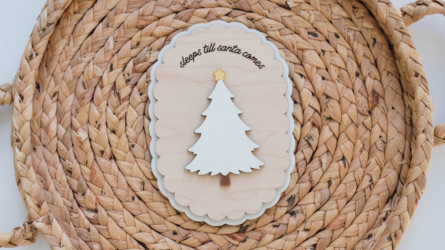 Sleeps Till Santa Comes Countdown Board