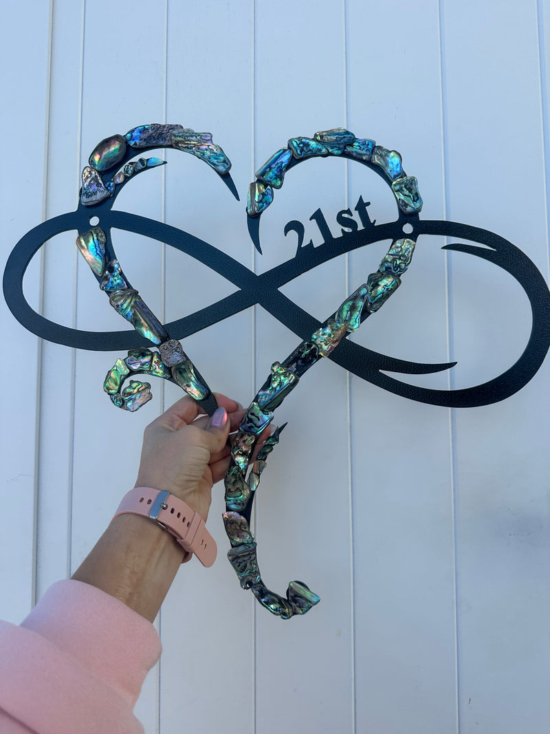 21st Paua Infinity Heart (48cm)