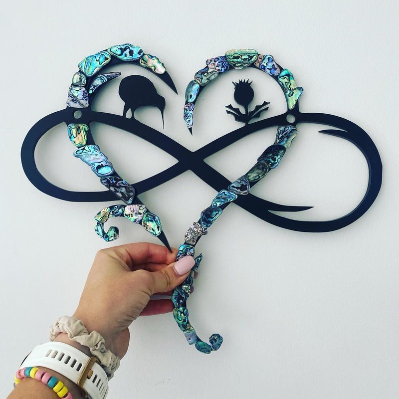 Custom Countries Paua Infinity Heart