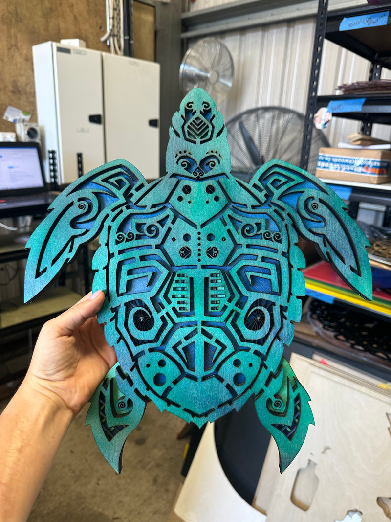 Green & Blue 3D Turtle