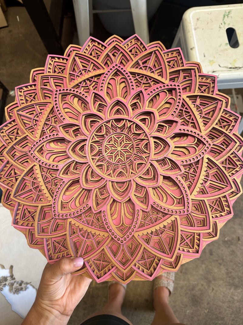 40cm Pink and Bronze Mandala
