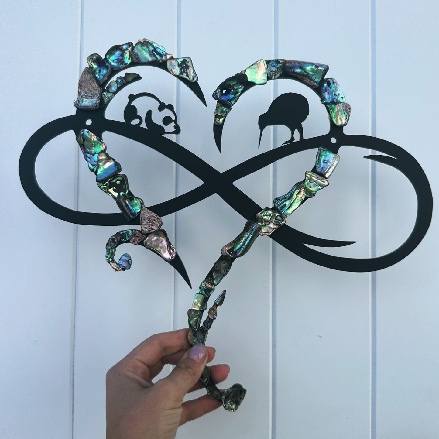 Custom Countries Paua Infinity Heart