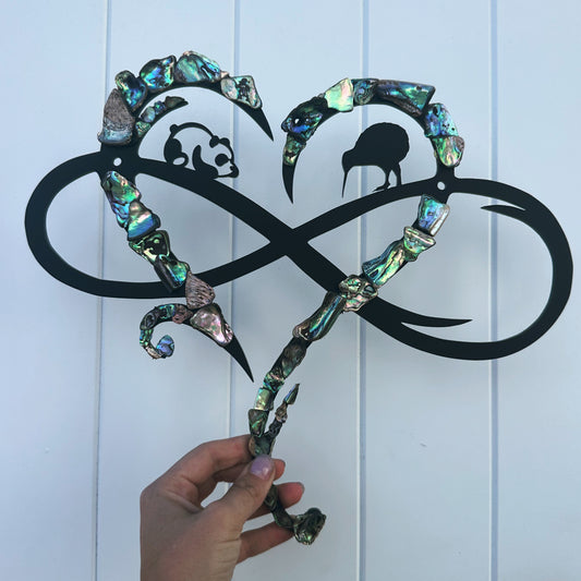 Custom Countries Paua Infinity Heart