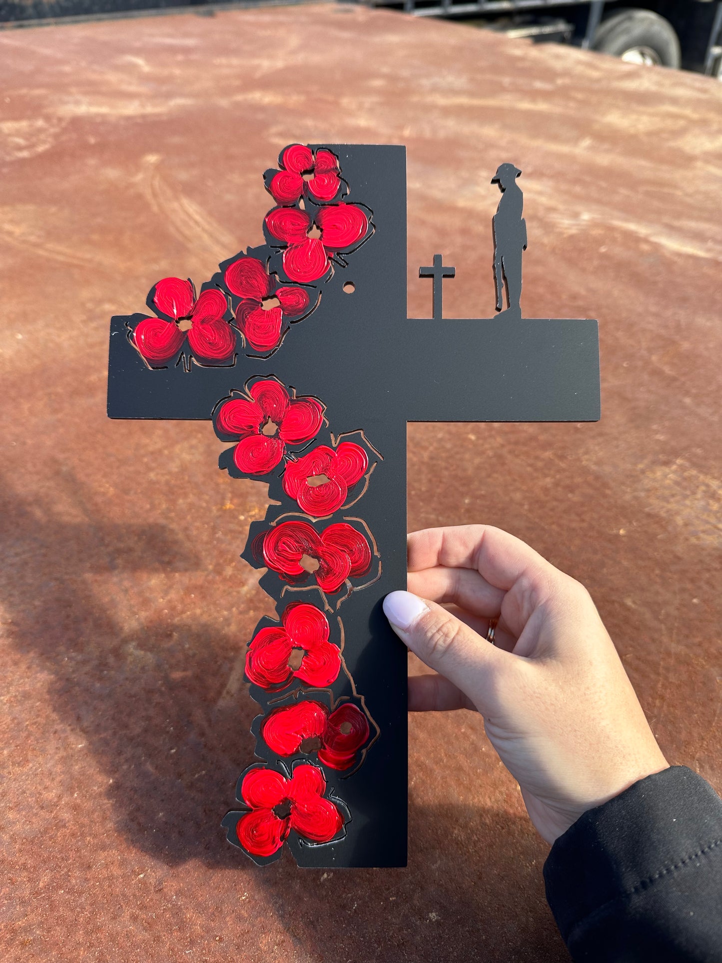 Crimson Poppies Anzac Cross