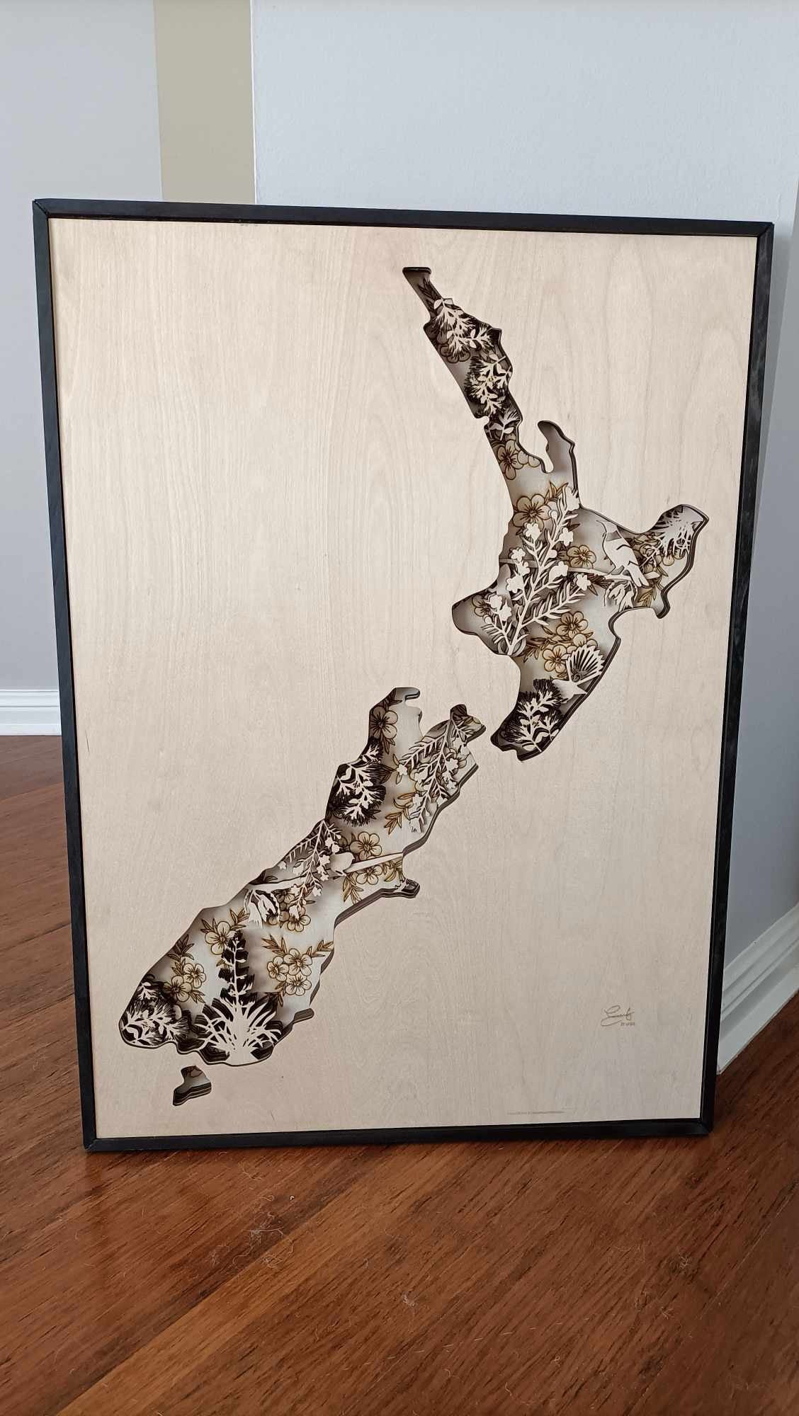 Limited Edition 3D Kiwiana New Zealand Map