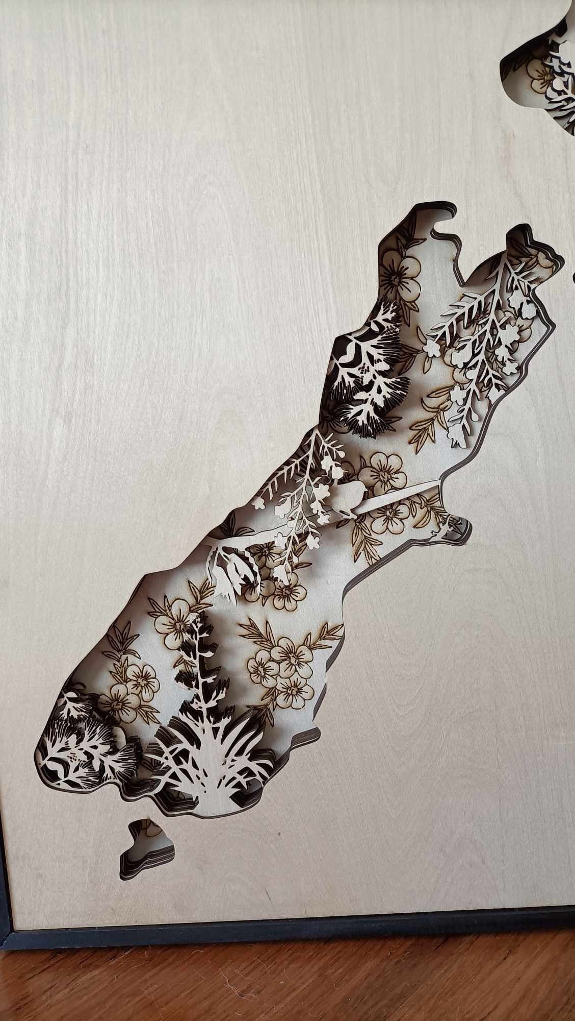 Limited Edition 3D Kiwiana New Zealand Map