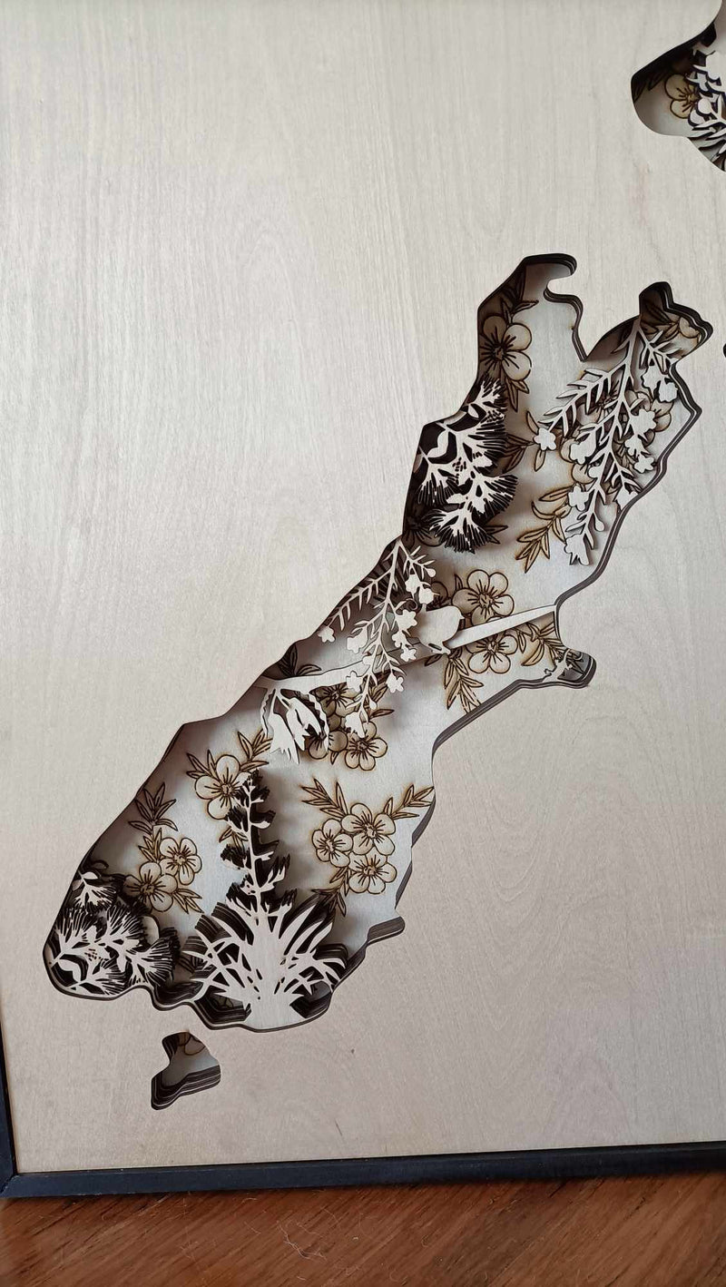 3D Kiwiana New Zealand Map