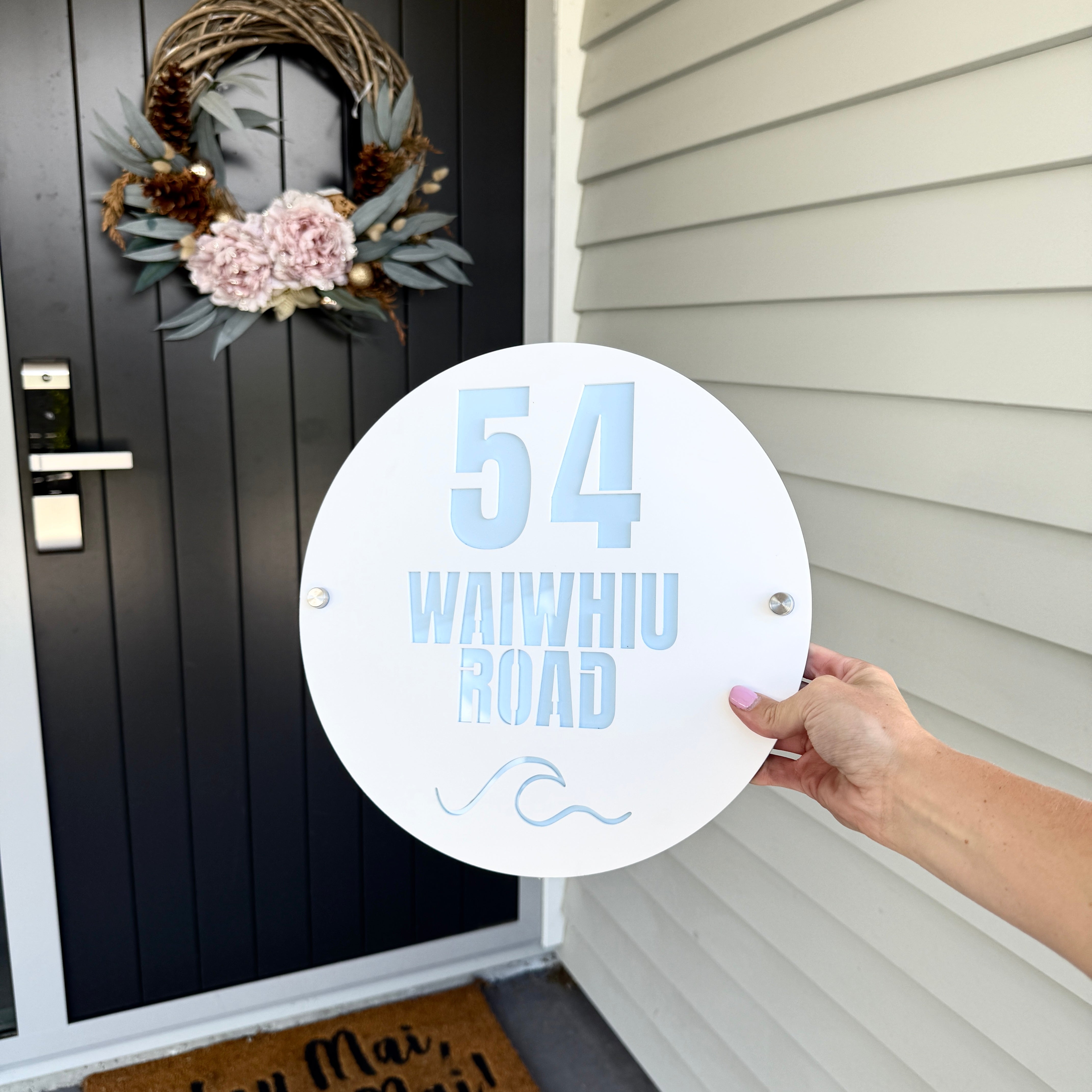 Round Address Signs Premium Circle Acrylic Address Sign – Plazmart NZ