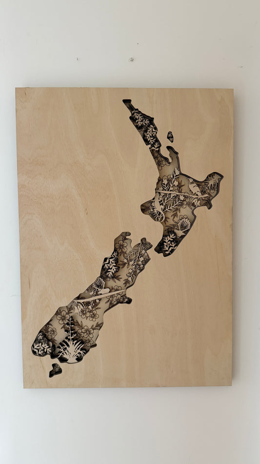 3D Kiwiana New Zealand Map