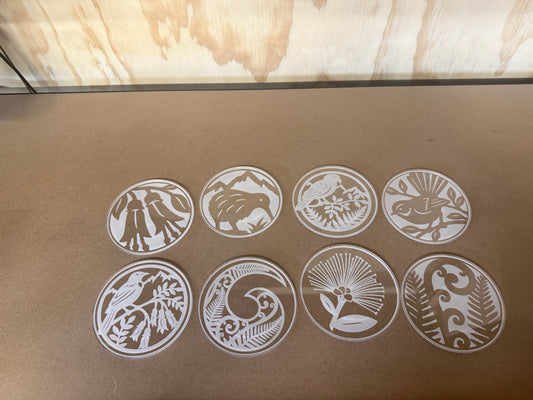 Clear Etched Acrylic Coasters