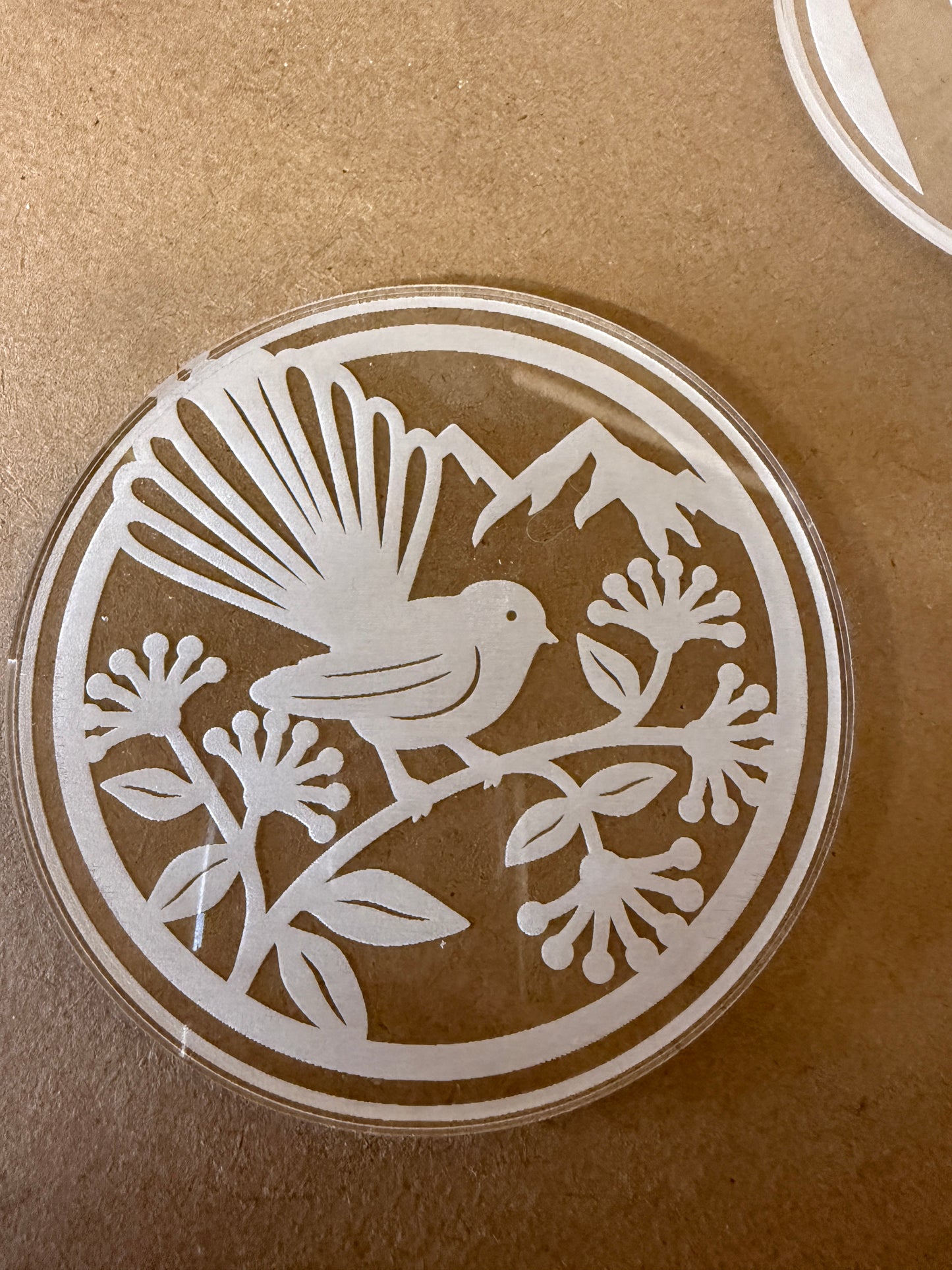 Clear Etched Acrylic Coasters