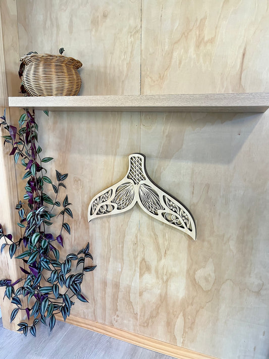 3D Wooden Whale Tail