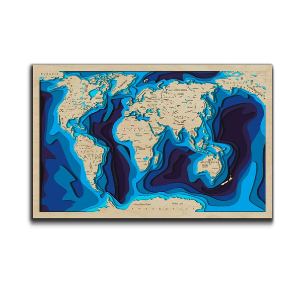 Layered painted World Map