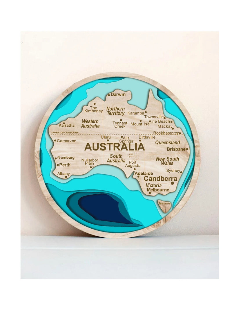 Layered Painted Australian Map