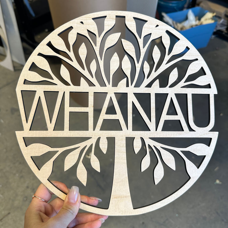 WHANAU- LOVE - FAMILY Wooden Tree Of Life Monogram