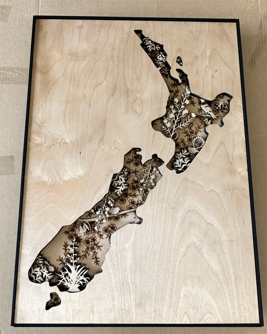 Limited Edition 3D Kiwiana New Zealand Map