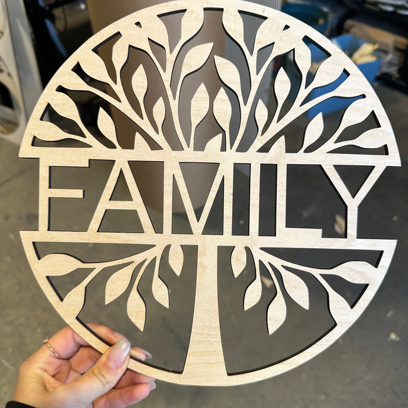WHANAU- LOVE - FAMILY Wooden Tree Of Life Monogram