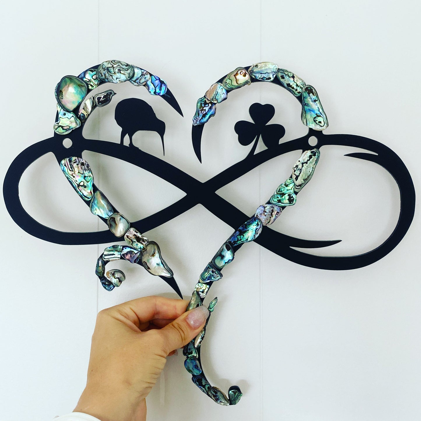 Custom Countries Paua Infinity Heart