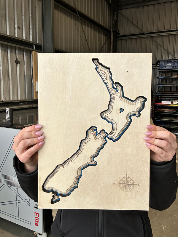 Stained NZ Compass Map