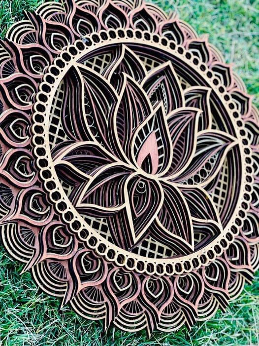Wooden Lotus Mandala