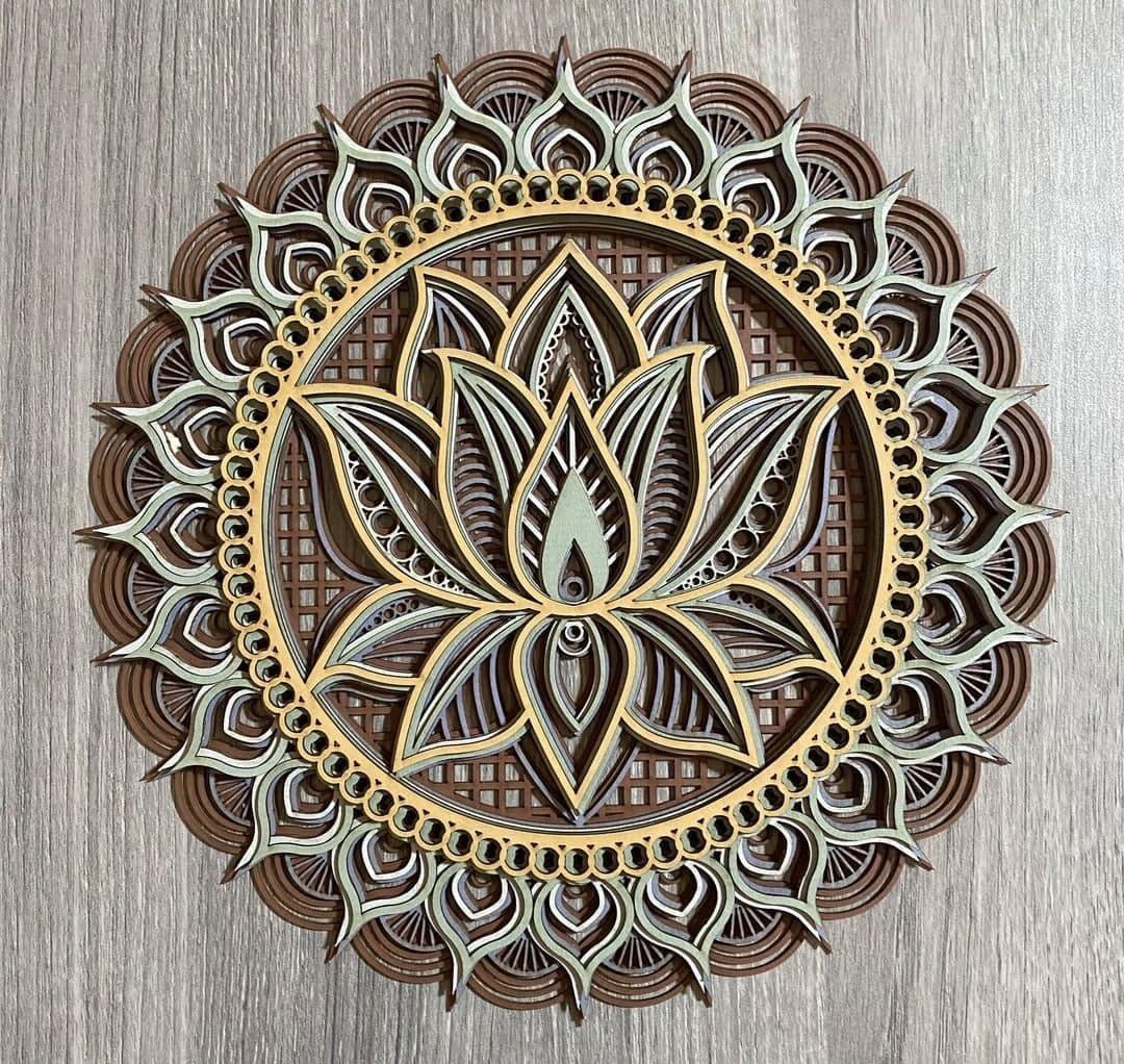 Wooden Lotus Mandala