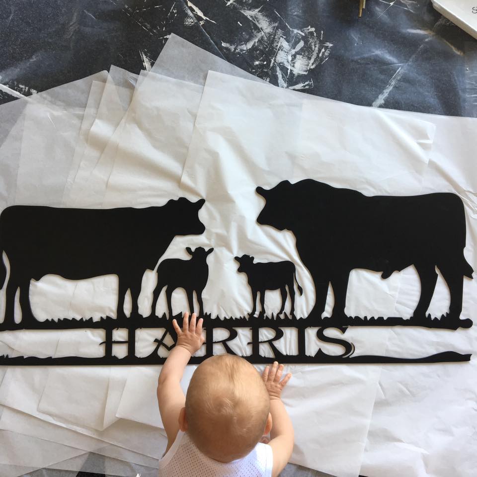 Personalised Farm Sign (Cows) - Plazmart NZ