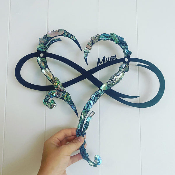 Customised Paua Infinity heart