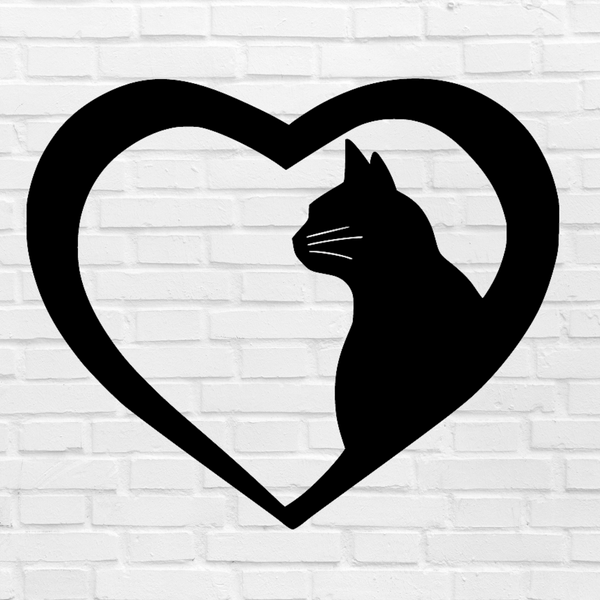 Steel Cat Love Heart