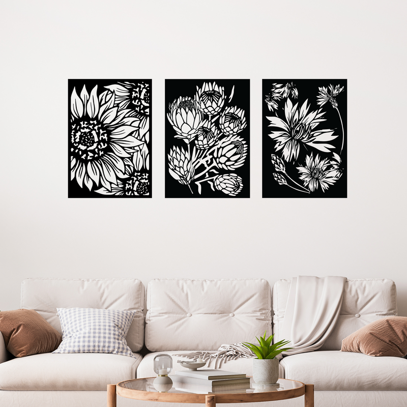 Flower Panel Trio