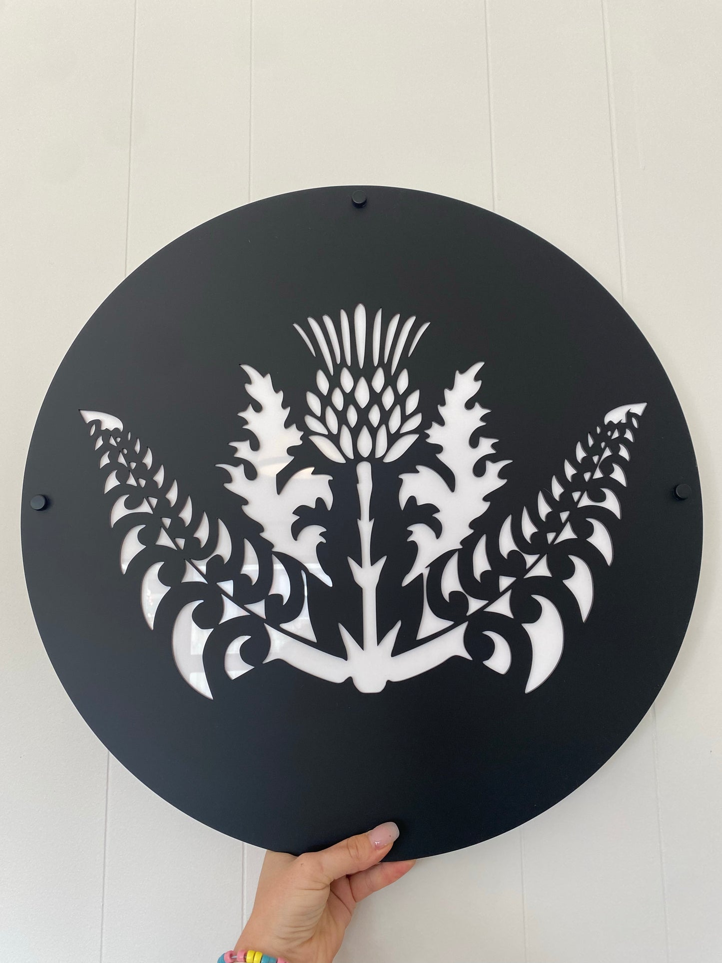 Acrylic Thistle & Ferns