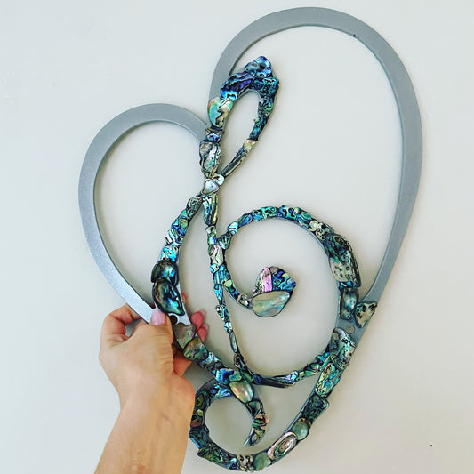 Paua Treble Heart