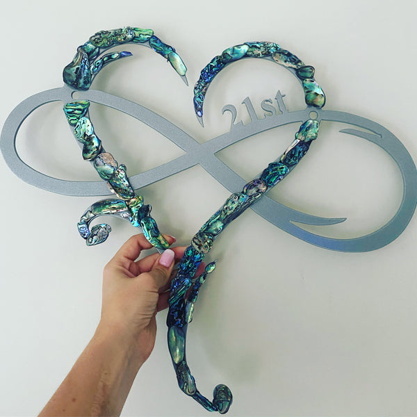 21st Paua Infinity Heart (48cm)