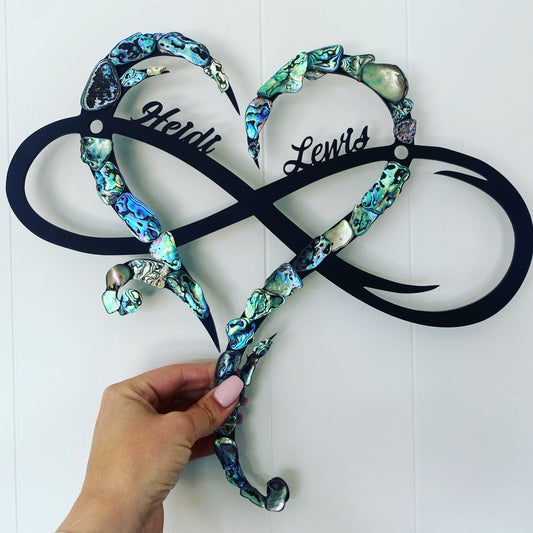 Customised Paua Infinity heart