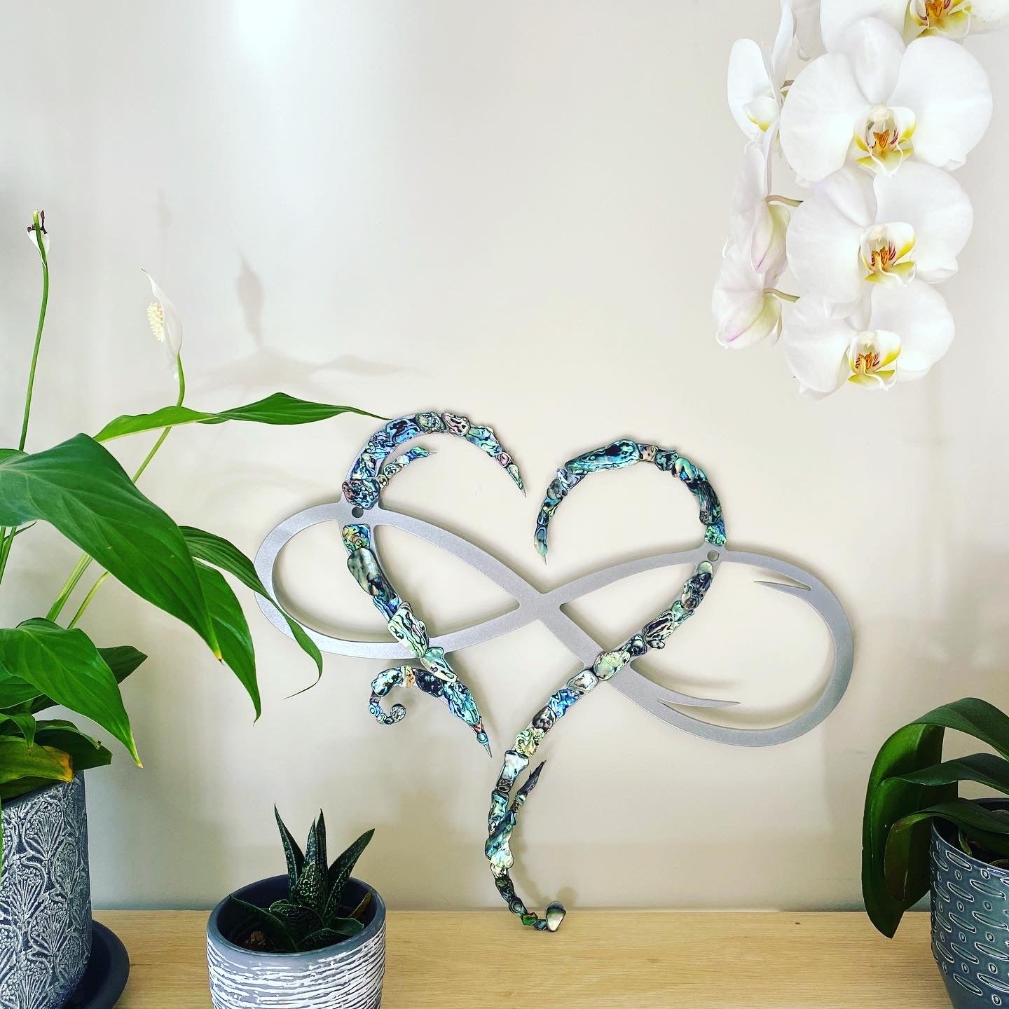 Paua Infinity Heart (48cm)